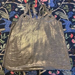 Silver Metallic Strappy Tank/Cami with
